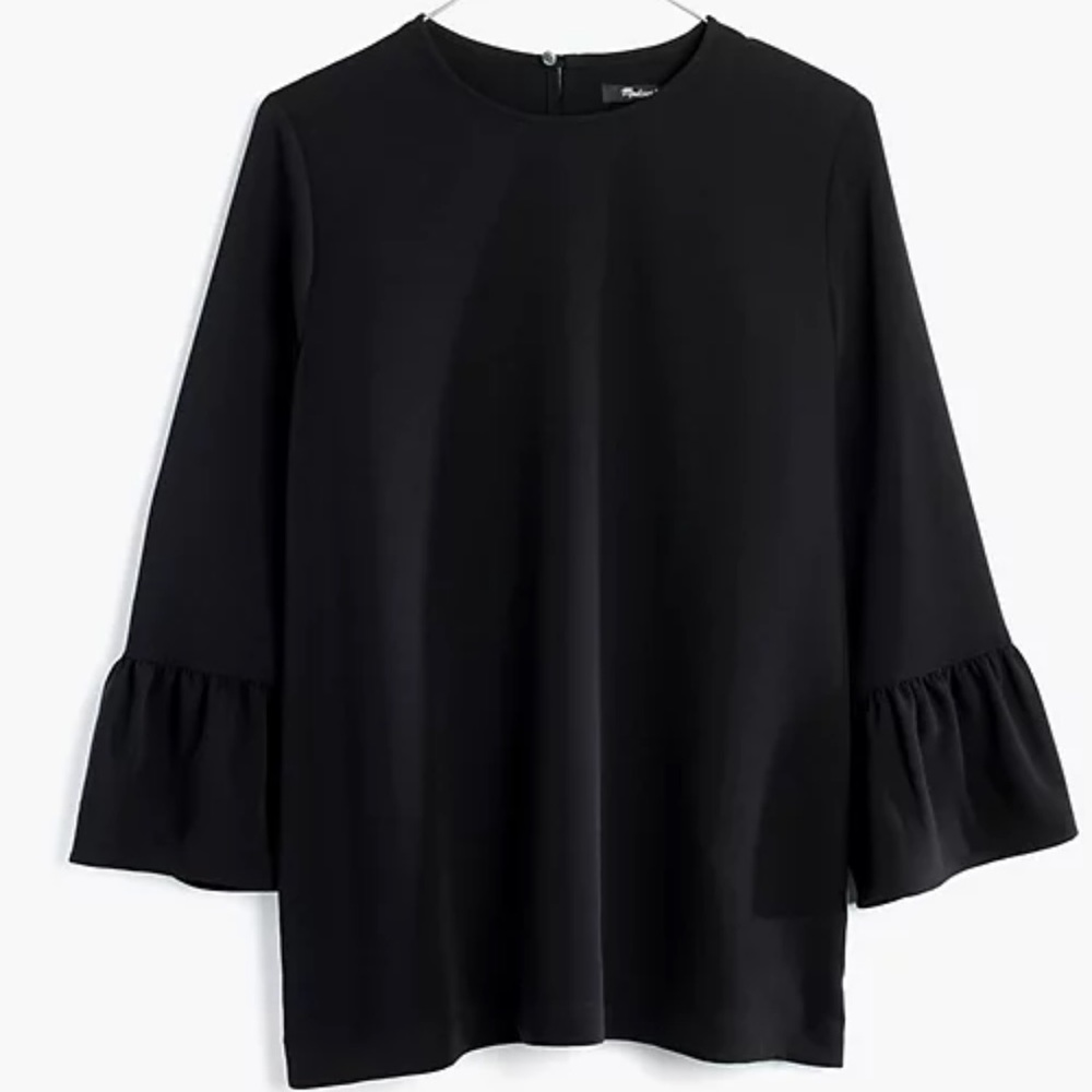 Madewell Black Ruffle-Sleeve Blouse